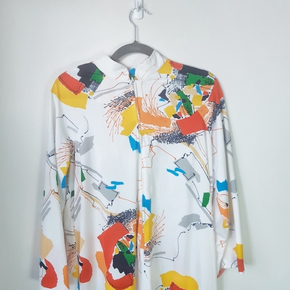 Vintage White Patterned Maxi Dress - Picture 4 of 6